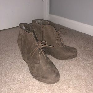 Merona Faux Suede Wedge Booties